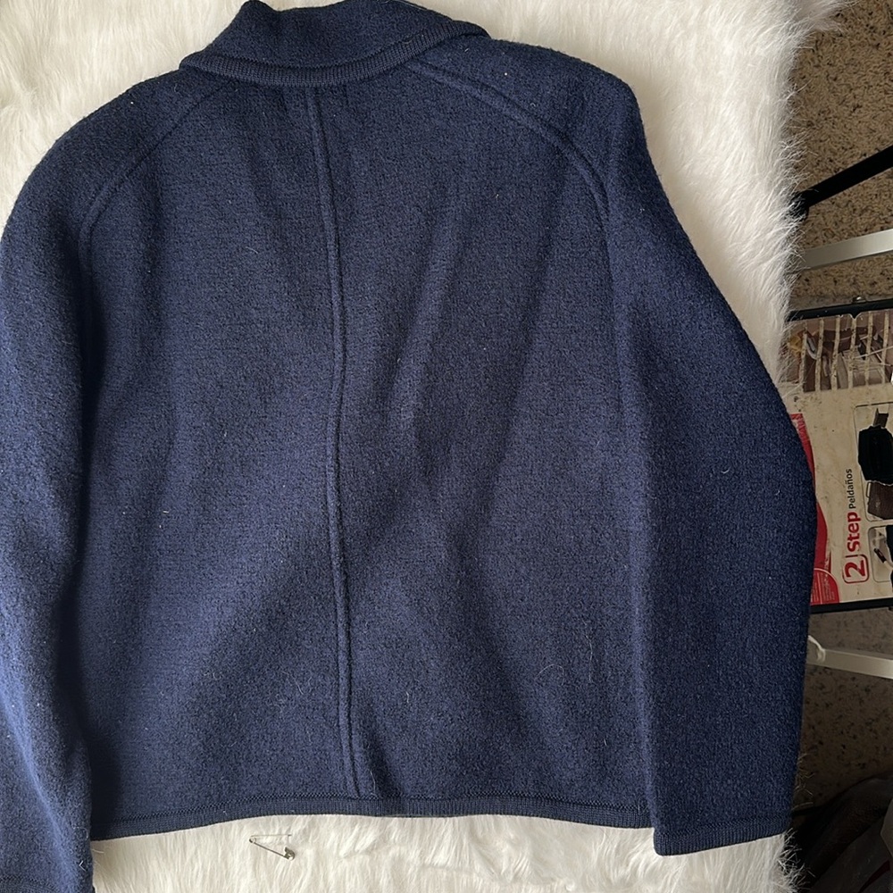 Carroll Reed 100% Wool Blue button down Long sleeve sweater jacket size 8 - Picture 15 of 16